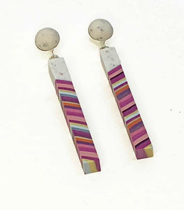 Striped Pillar Earrings Three