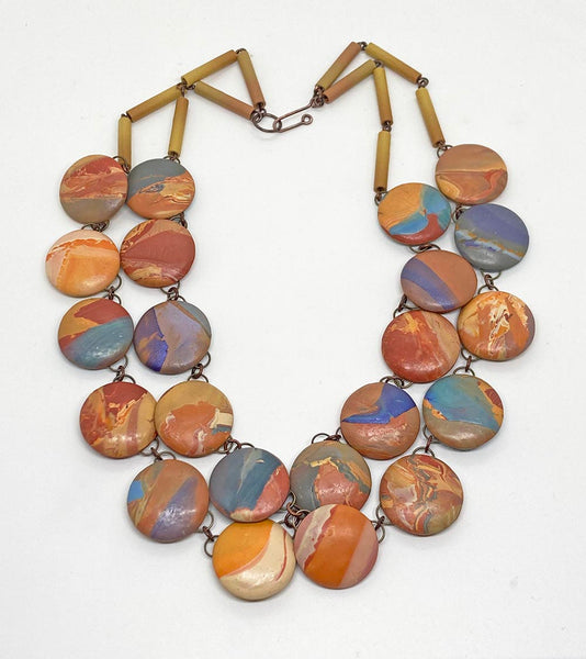 Earth Tone Circles Necklace