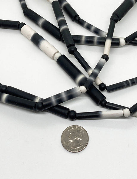 Black & White Blurred Bead Necklace