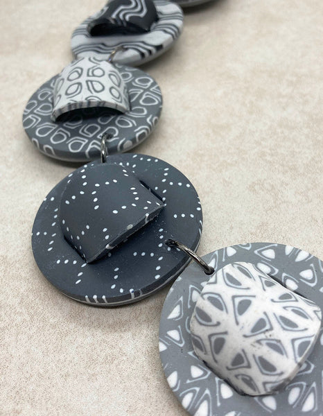 Patterns in Gray Statement Necklace