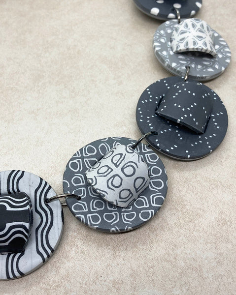 Patterns in Gray Statement Necklace