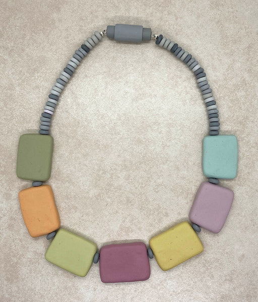 Artful Statement Necklace with Abstract Beads